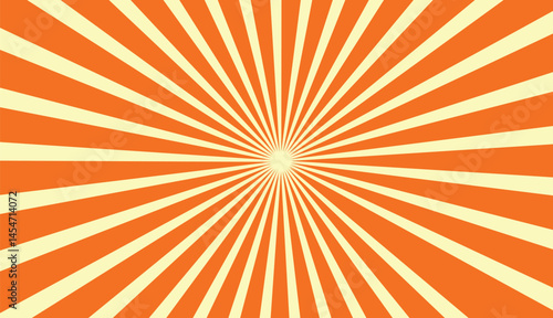 White and Orange Sunburst Pattern Background Bright Retro Radiant Design