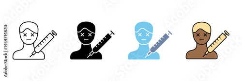 overdose  concept line icon. Simple element illustration. overdose  outline symbol design.