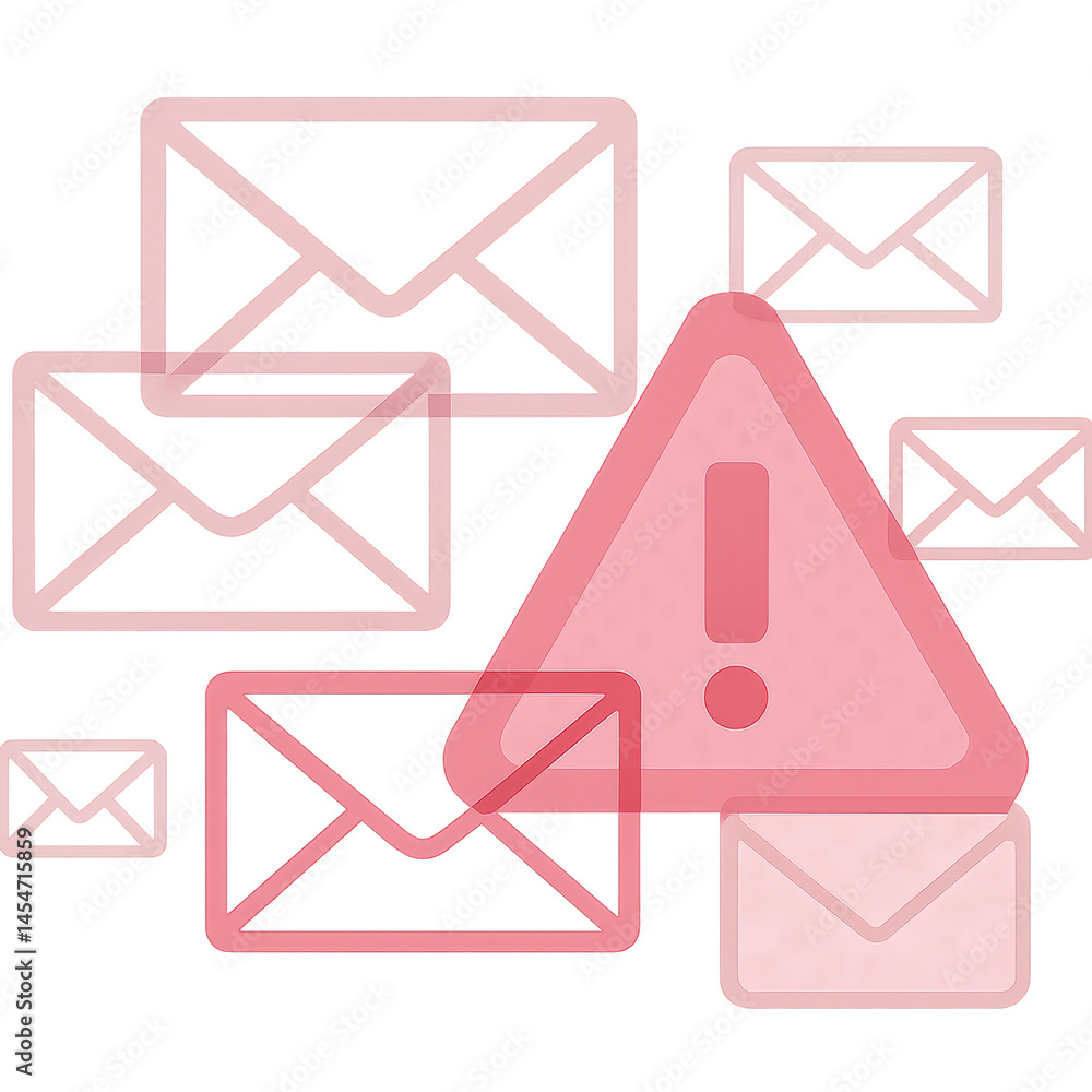 Email Warning Icon Neon Envelope with Exclamation Mark for Spam, Alert or Error Notification Concept Email Warning Icon Neon Envelope with Exclamation Mark for Spam, Alert or Error Notification Concept