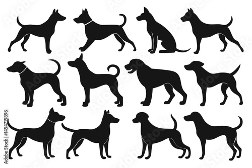 Dog Silhouettes Collection – Pet, Puppy, and Animal Icon Set