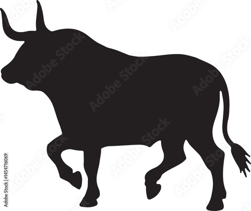 Black Bull Silhouette Vector | Scalable Design for Print & Digital Use