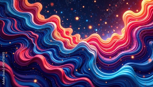 Fluid paisley shapes, interconnected & endless , wallpaper, illustration