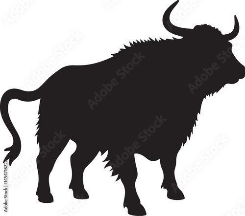 Bull Silhouette Illustration | High-Quality Vector for Financial & Agricultural Themes