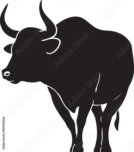 Bull Silhouette Vector | Powerful Animal Design Isolated on White Background