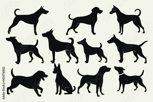 Dog Silhouettes Collection – Pet, Puppy, and Animal Icon Set