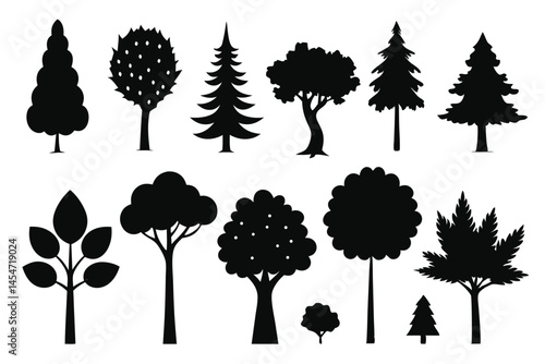 Nature Tree Silhouettes – Minimal Botanical and Outdoor Icons
