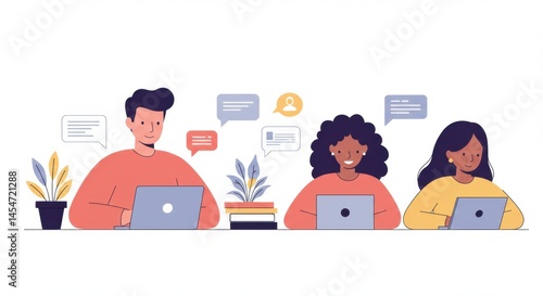 Diverse stylized people illustration