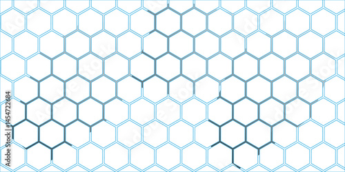 Abstract blue seamless pattern design with hexagonal honeycomb structure texture