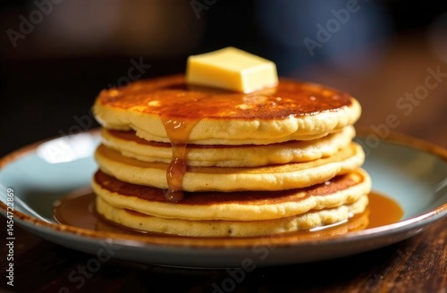 Wallpaper Mural Stack of Buttery Pancakes with Blueberries and Syrup Torontodigital.ca