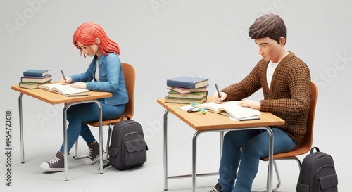People sitting at desks indoor activity