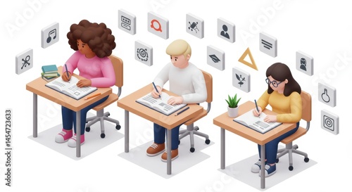 People working together at tables