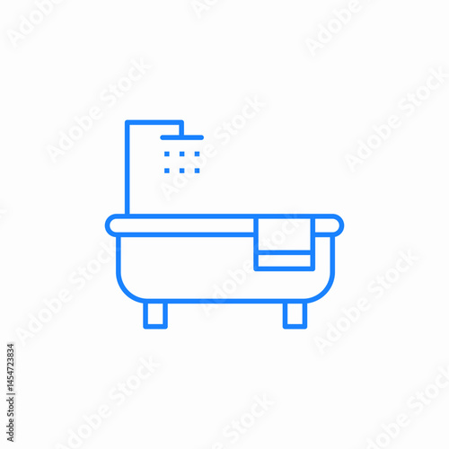 bathtub with shower icon sign vector
