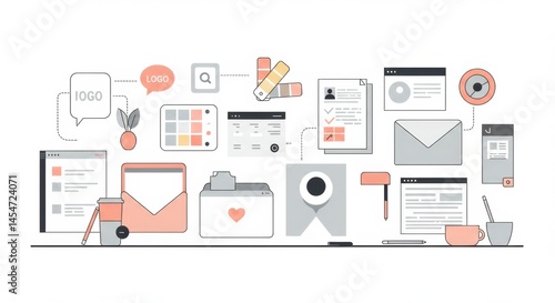 Simple white background with abstract shapes