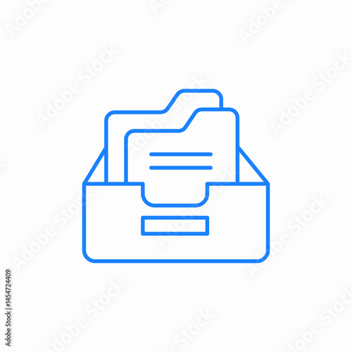 box or tray document storage archiving icon sign vector