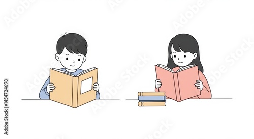 Two stylized female figures illustration