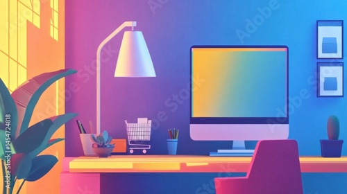 Vibrant interior colorful space