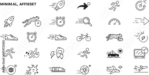 Various speed elements collection speed concept design and minimalism	