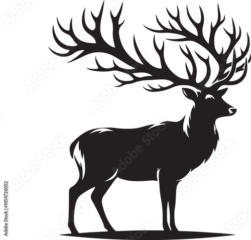 Vector silhouette image of a dear
