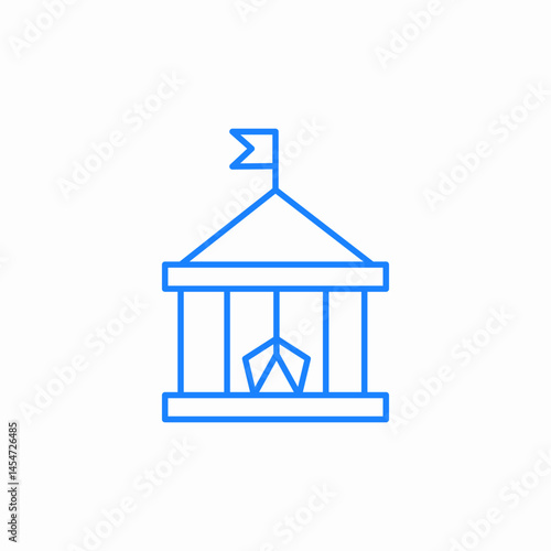 circus tent with flag icon sign vector