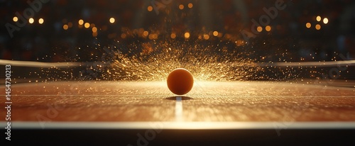 Table tennis ball in dramatic action