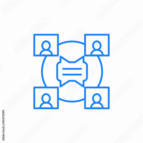 dialog cloud or message group chat online conference icon sign vector