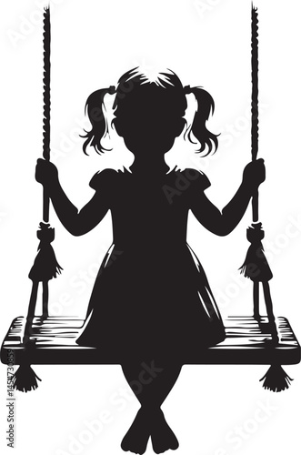 A child on a swing silhouette