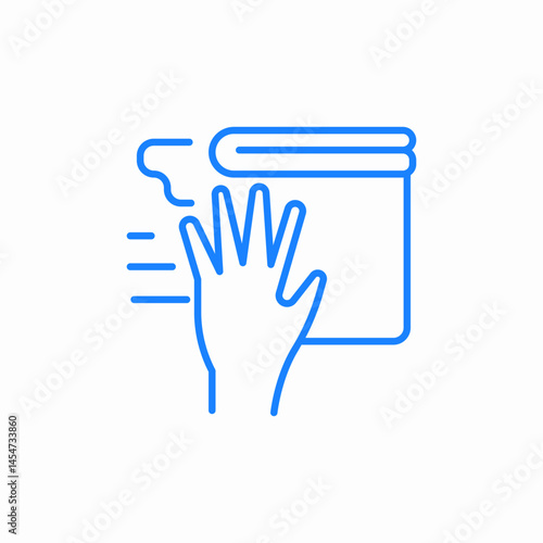 gloved hand surface cleaning dust and dirt removal icon sign vector
