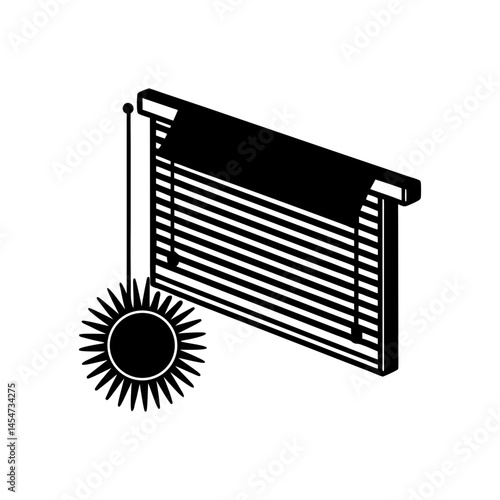 Smart blinds that adjust with sun direction silhouette