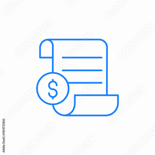 invoice in dollars icon sign vector