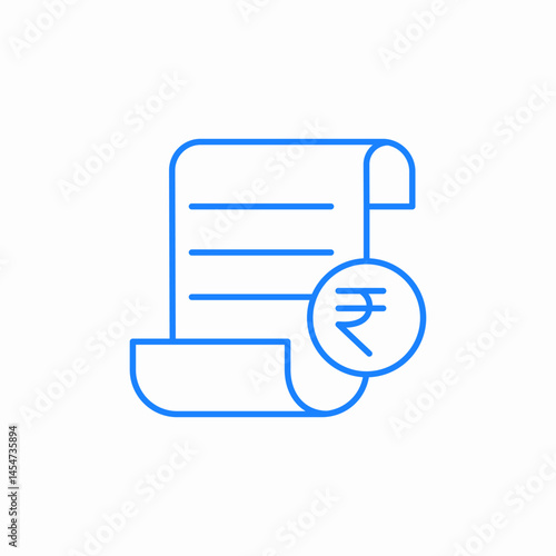 invoice in indian rupees icon sign vector