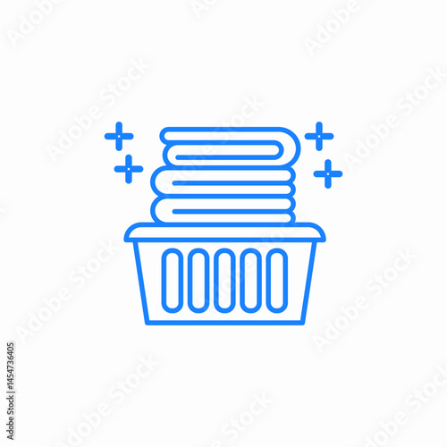 laundry basket with folded towels or clothes clean laundromat icon sign vector