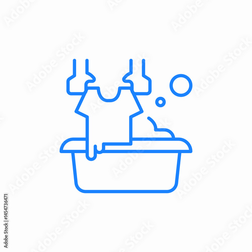 manual clothing washing process icon sign vector