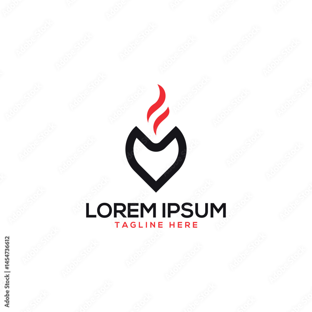 Obraz premium Creative geometric candle logo design modern minimal concept flame shape