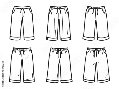 Lounge Pants line art icon minimalist design for clothing