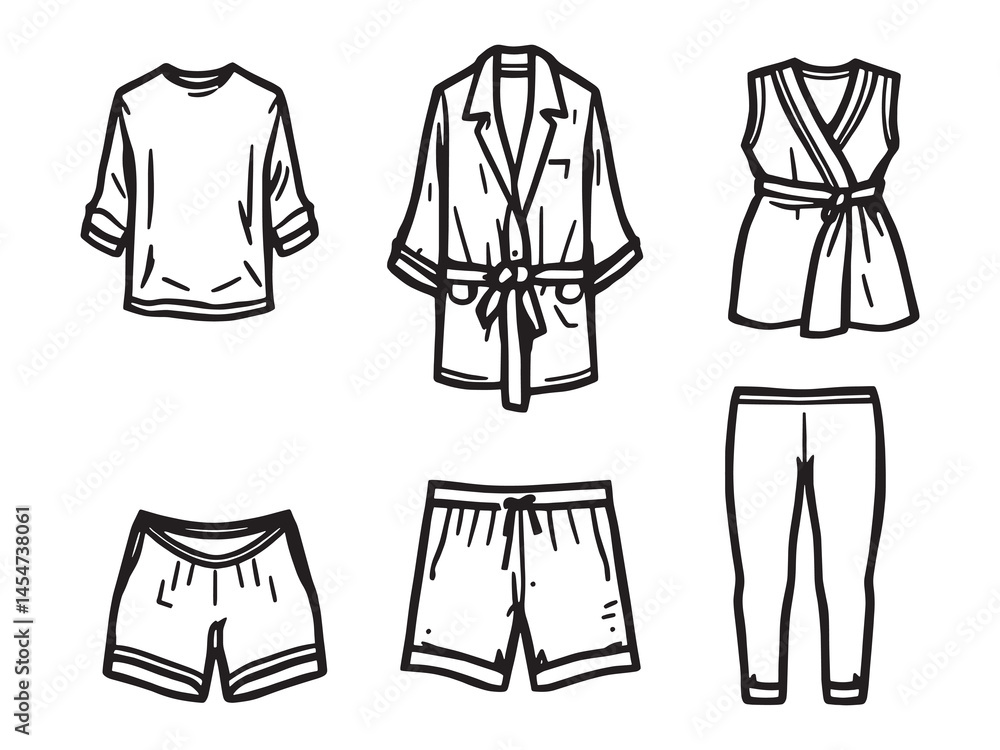 Loungewear Set line art icon simple stylish design Loungewear Set line art icon simple stylish design