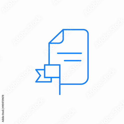 sheet of paper or document ribbon icon sign vector