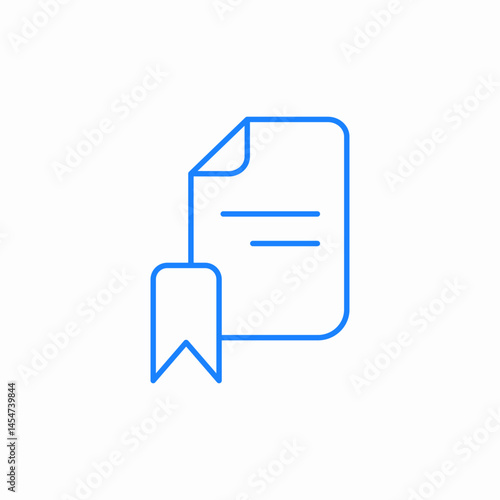 sheet paper document bookmark important document favorites icon sign vector