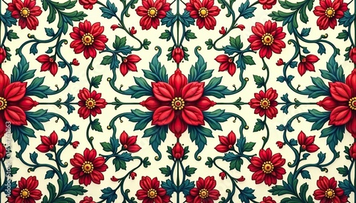 Intricate floral design, seamlessly repeating , wallpaper, curls