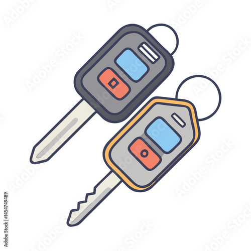 Illustration of car keys vehicle key ignition key remote keyless entry system car security