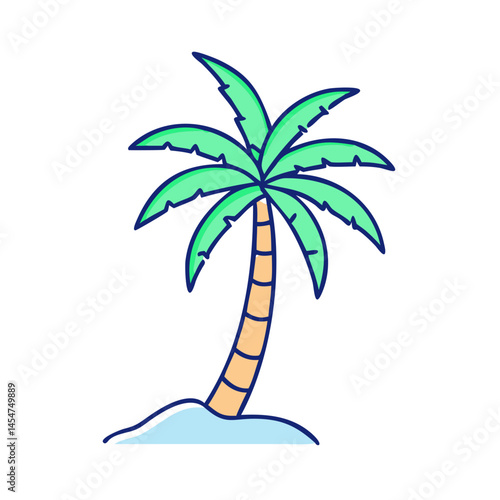 Isolated tropical palm tree vector illustration for summer vacation and beach holidays design
