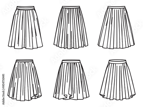 Maxi Skirt line art icon elegant modern design