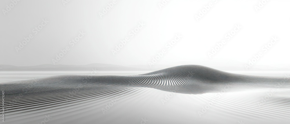 Obraz premium Undulating landscape presents smooth, flowing waves under subtle light, evoking calm.