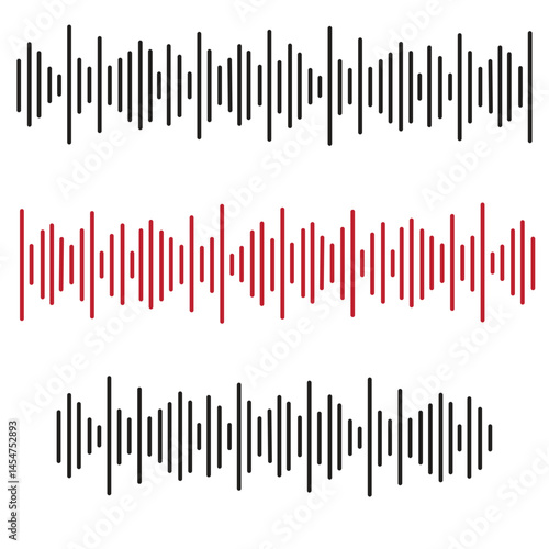 sound wave audio icon vector. Audio sound symbol. Vector music sound waves on white background.