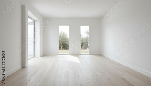 A pristine, modern interior bathed in natural light and showcasing clean architectural lines.