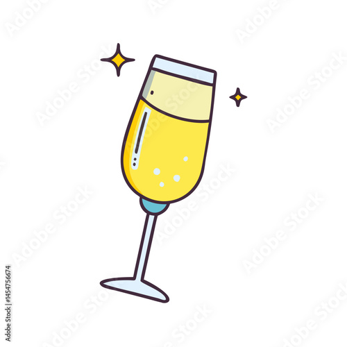 Celebration champagne toast cheers sparkling wine drink alcohol beverage party glass vector art design