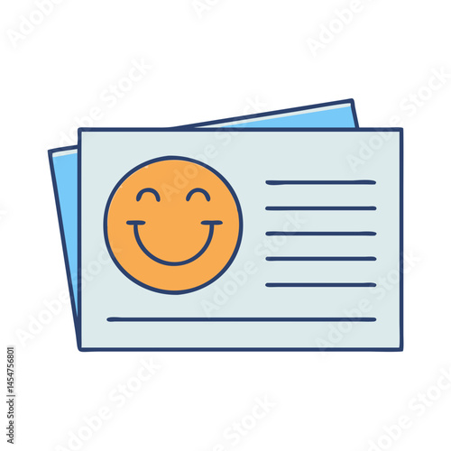Happy face business card template design for professional networking and marketing material