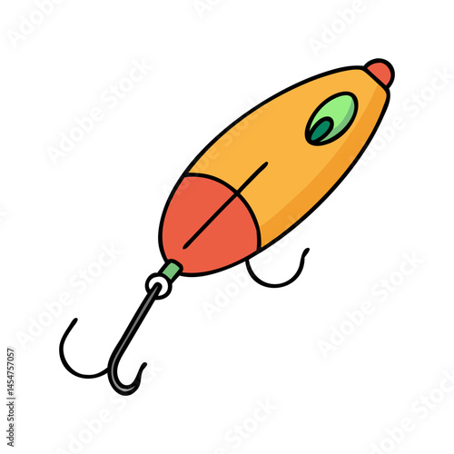 Illustration of fishing lure bait tackle hook for catching fish recreational fishing equipment sport