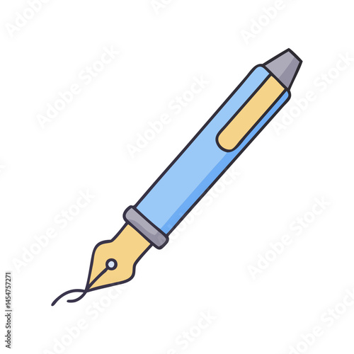 Illustration of fountain pen writing tool writing instrument drawing tool art supply design tool