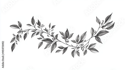 Wallpaper Mural Floral branch. Hand drawn wedding herb, plant and monogram with elegant leaves for invitation save the date card design. Botanical rustic trendy greenery vector illustration , no logos, no brands Torontodigital.ca