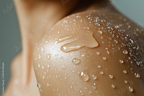 Obraz na płótnie Water drops on the woman shoulder skin w salonie